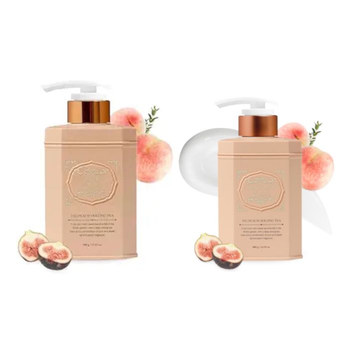 Teabless Fig Peach Oolong Tea Body Lotion + Body Wash Set