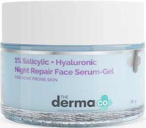 The derma CO 1% Salicylic + Hyaluronic Night Repair Face Serum-gel For Acne-prone Skin