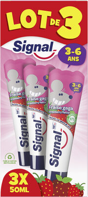 Signal Dentifrice Kids 3-6 Ans Fraise Gaga 3x50ml