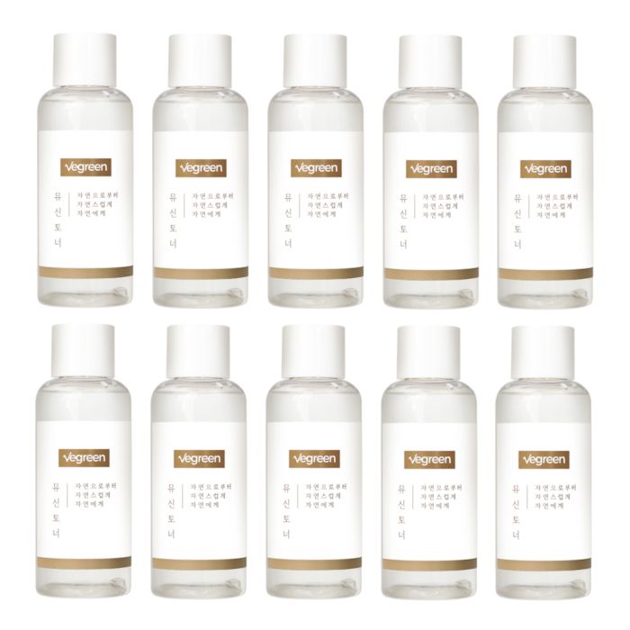 VEGREEN Alcohol-Free Nature Mucin Essence Toner - 150ml (10ea) Set