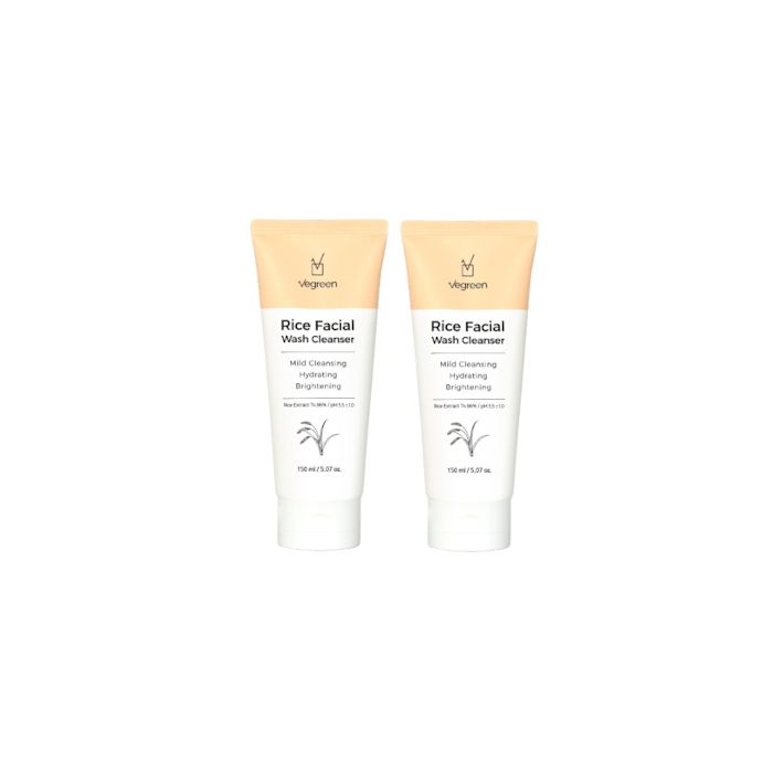VEGREEN Rice Facial Wash Cleanser - 150ml (2ea) Set