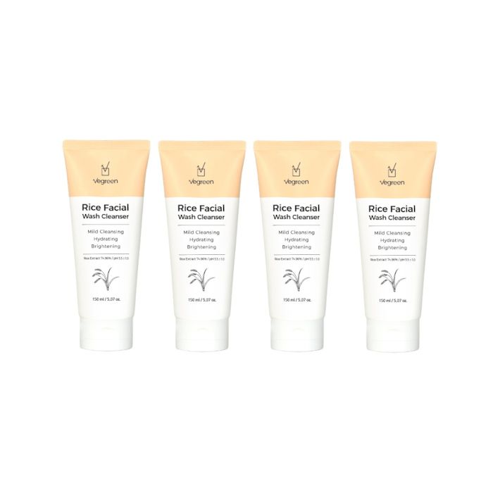 VEGREEN Rice Facial Wash Cleanser - 150ml (4ea) Set
