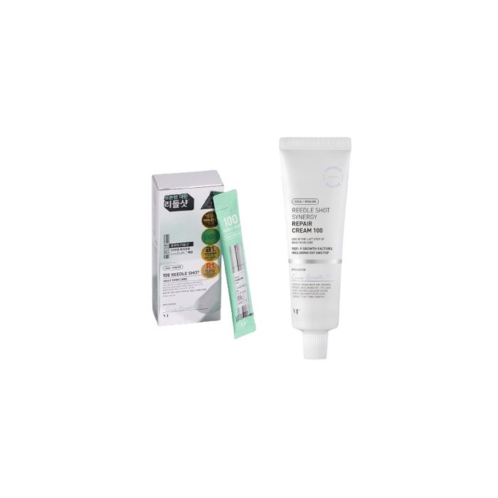 VT Reedle Shot 100 Stick Pouch - 2ml*10ea + Reedle Shot Synergy Repair Cream 100 - 50ml Set