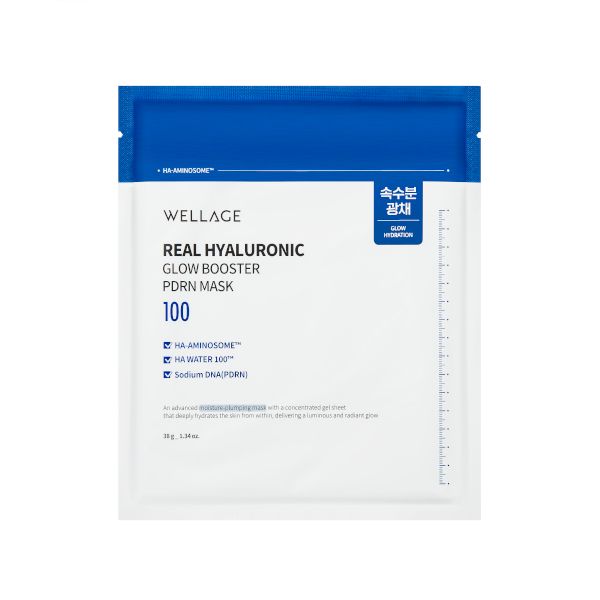 Wellage Real Hyaluronic Glow Booster PDRN Mask - 1pc
