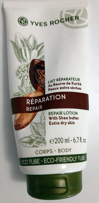 Lait réparateur au beurre de karité peaux extra sèches