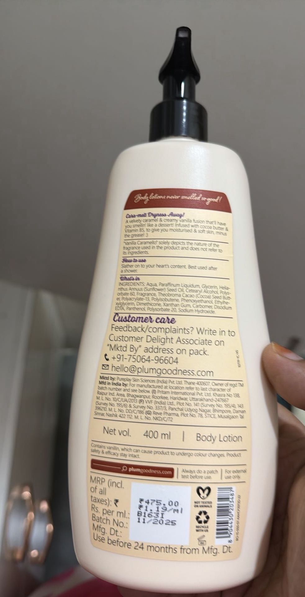 Vanilla Caramello Body Lotion, 400 ml