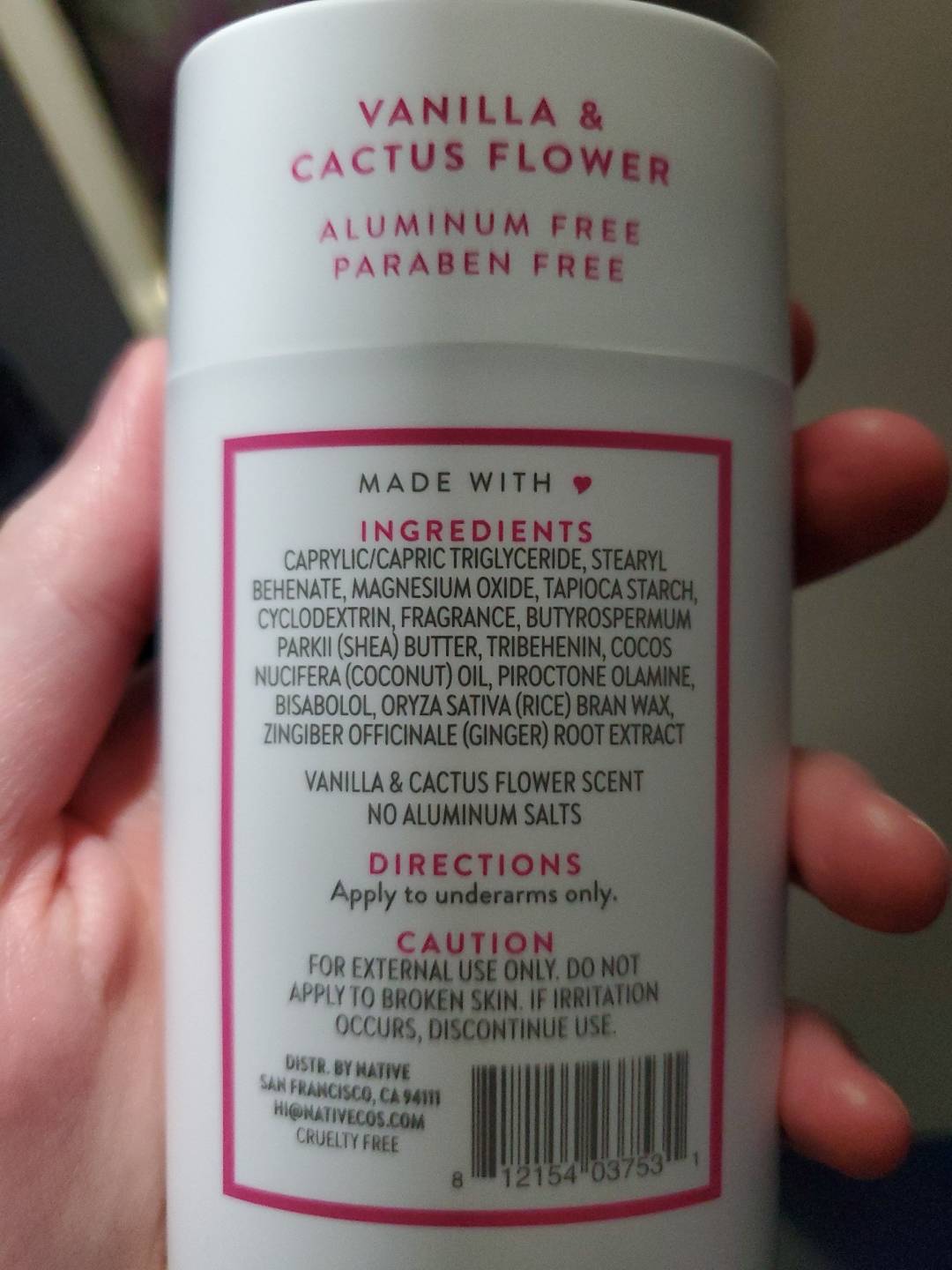 Vanilla & Cactus Flower Deodorant